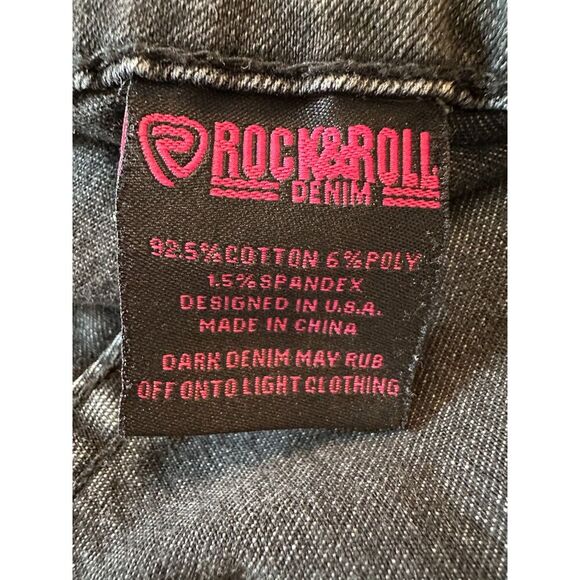 Rock and Roll Denim Black Flare Jeans Size 27x32 - Picture 5 of 11